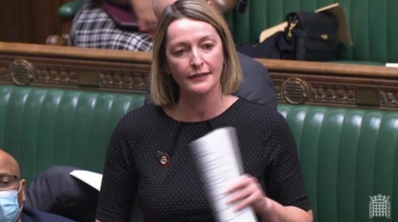 Jessica Morden MP asking Boris Johnson about support for steel