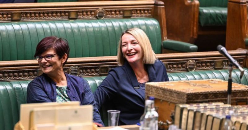 Jessica Morden MP sat in the House of Commons, alongside Thangam Debbonaire MP. Picture by Jessica Taylor.