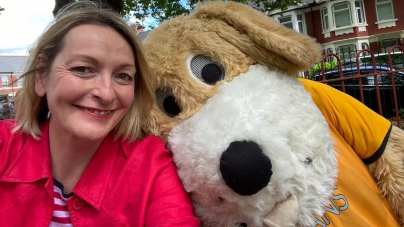 Jessica Morden MP with Spytty the Dog