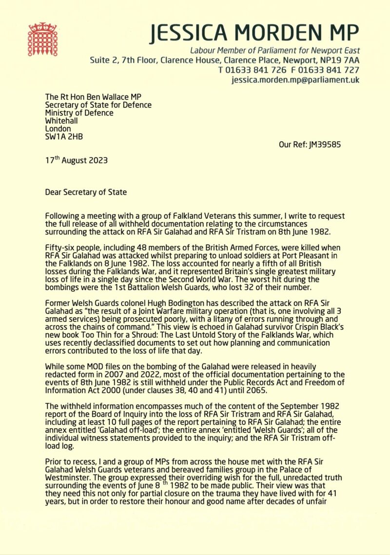 Letter sent to Ben Wallace MP