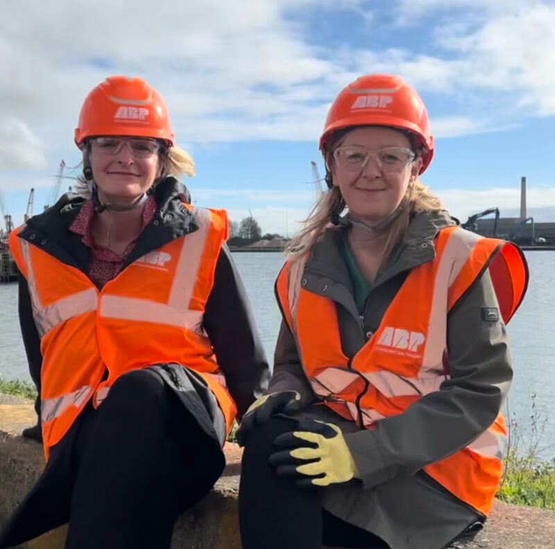 Jessica Morden and Jayne Bryant visit the Port in Newport in October 2023. 
