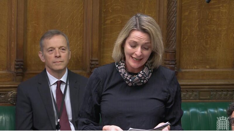 Jessica Morden MP speaking in Parliament during November 2024. 