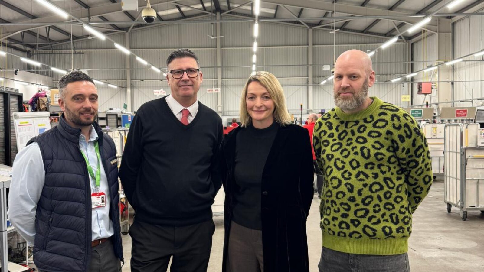 Jessica Morden with managers at Royal Mail