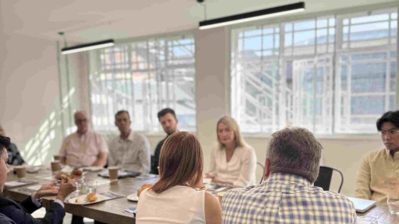 Jessica Morden speaking to businesses at a recent event.