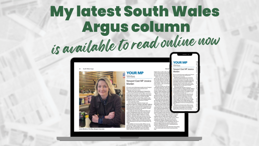 The graphic says 'My latest South Wales Argus column is available to read online now