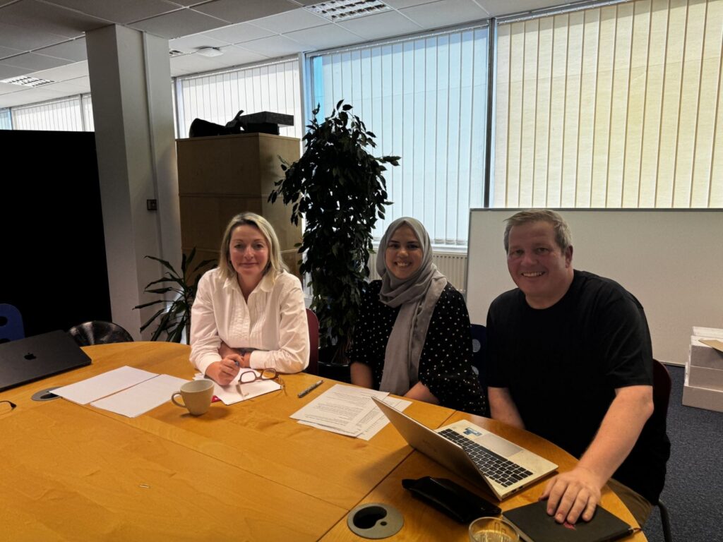 Jessica Morden is pictured with Rusna Begum and Cllr James Clarke.